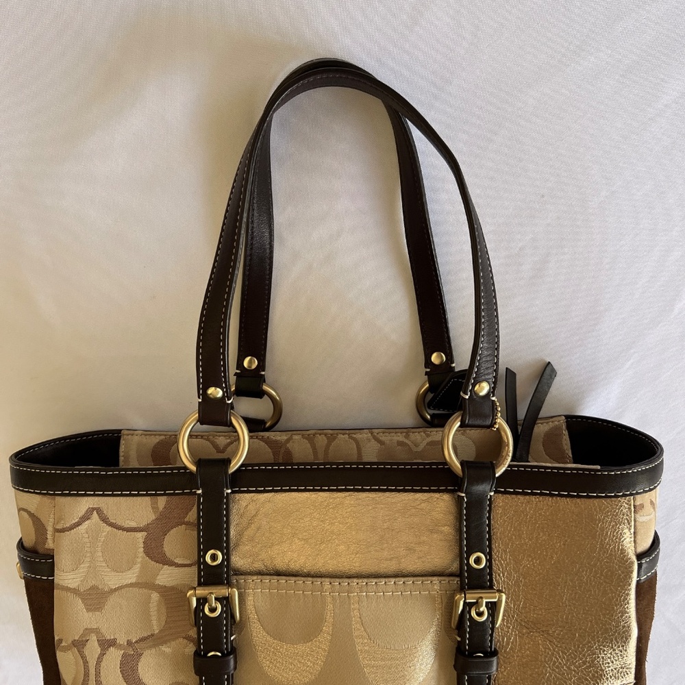 COACH Signature Multicolor Patchwork Tote/Shoulder Shopper Bag - Picture 10 of 16
